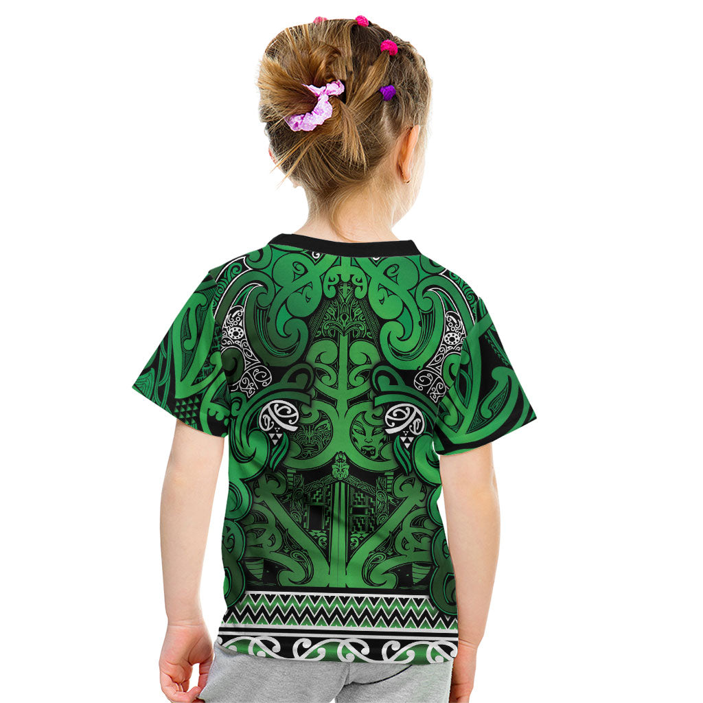 Aotearoa Iwi Ngati Maniapoto Kid T Shirt Maori Wharenui House Tribal Pattern