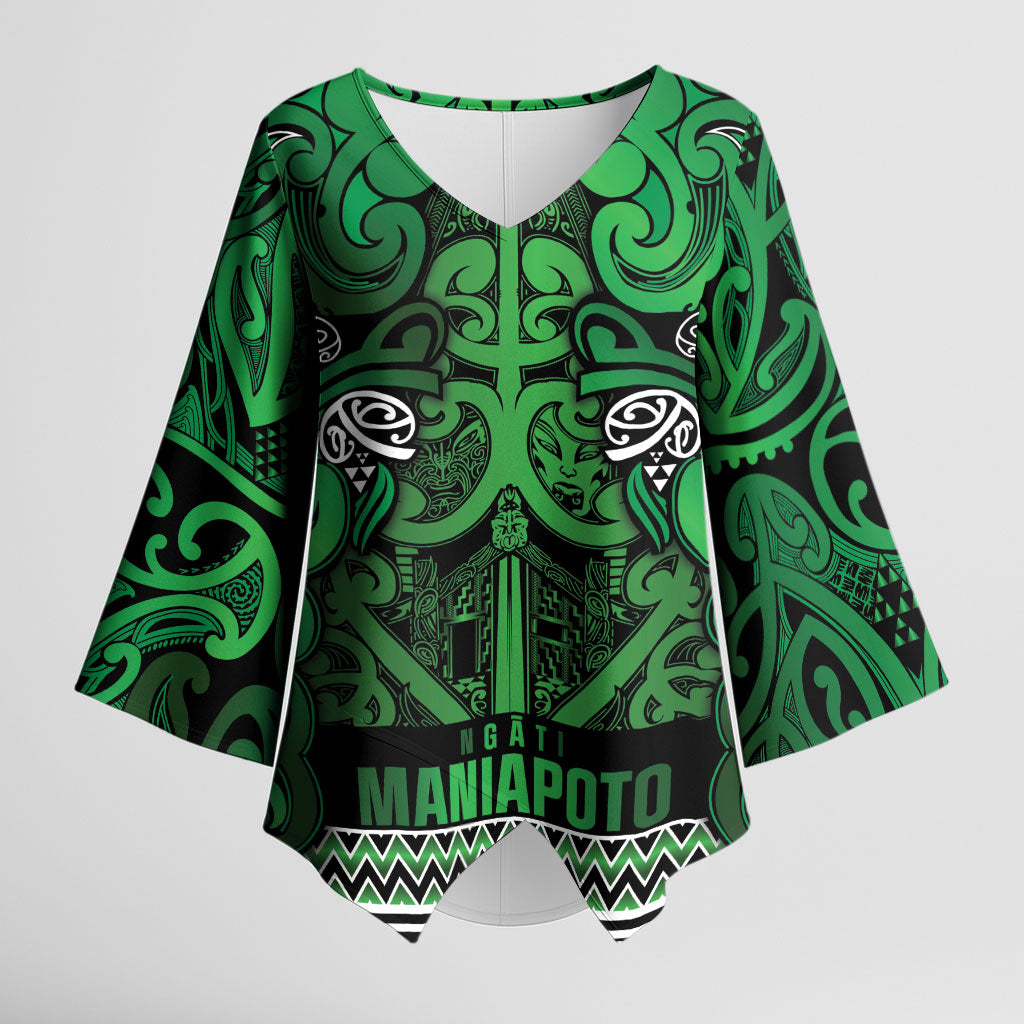 Aotearoa Iwi Ngati Maniapoto Kimono Sleeve Blouse Maori Wharenui House Tribal Pattern