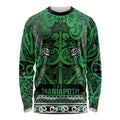 Aotearoa Iwi Ngati Maniapoto Long Sleeve Shirt Maori Wharenui House Tribal Pattern