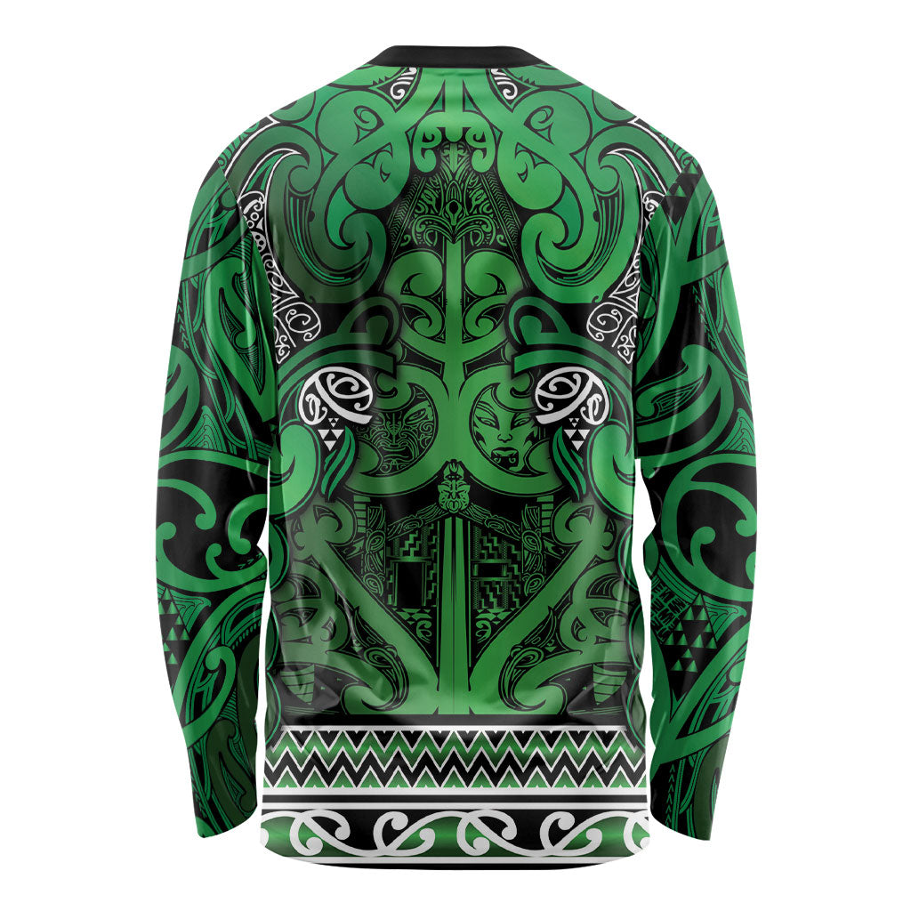 Aotearoa Iwi Ngati Maniapoto Long Sleeve Shirt Maori Wharenui House Tribal Pattern