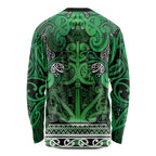 Aotearoa Iwi Ngati Maniapoto Long Sleeve Shirt Maori Wharenui House Tribal Pattern