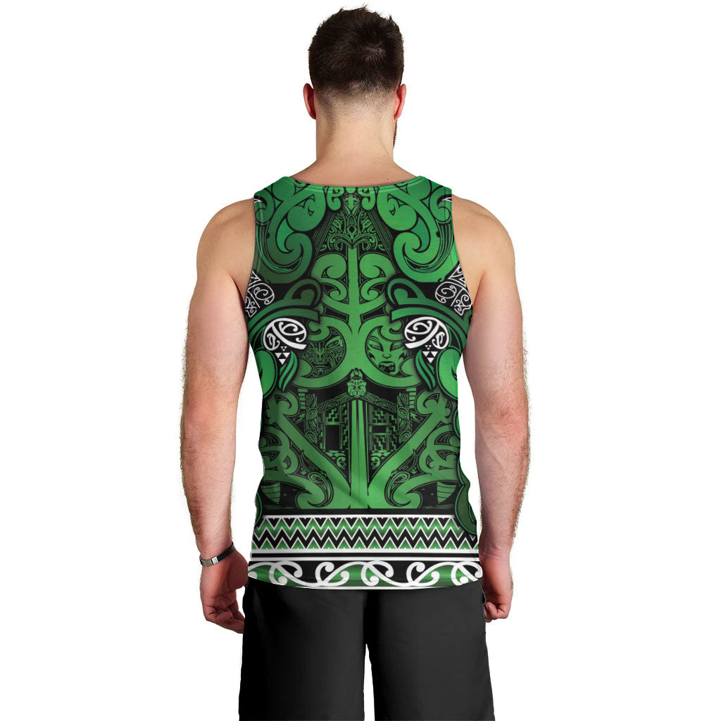 Aotearoa Iwi Ngati Maniapoto Men Tank Top Maori Wharenui House Tribal Pattern