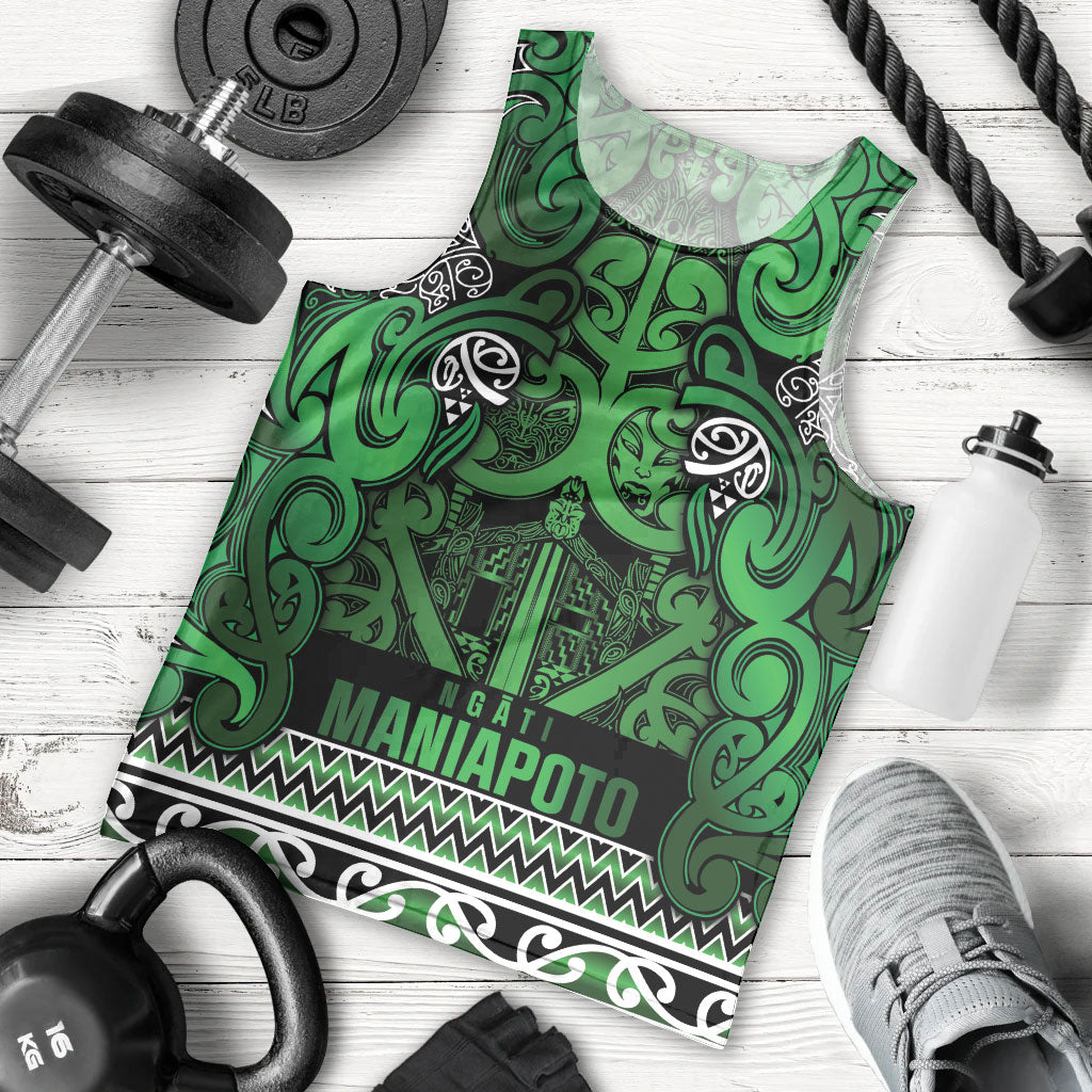 Aotearoa Iwi Ngati Maniapoto Men Tank Top Maori Wharenui House Tribal Pattern