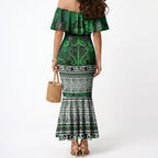 Aotearoa Iwi Ngati Maniapoto Mermaid Dress Maori Wharenui House Tribal Pattern