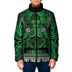 Aotearoa Iwi Ngati Maniapoto Padded Jacket Maori Wharenui House Tribal Pattern