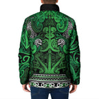 Aotearoa Iwi Ngati Maniapoto Padded Jacket Maori Wharenui House Tribal Pattern