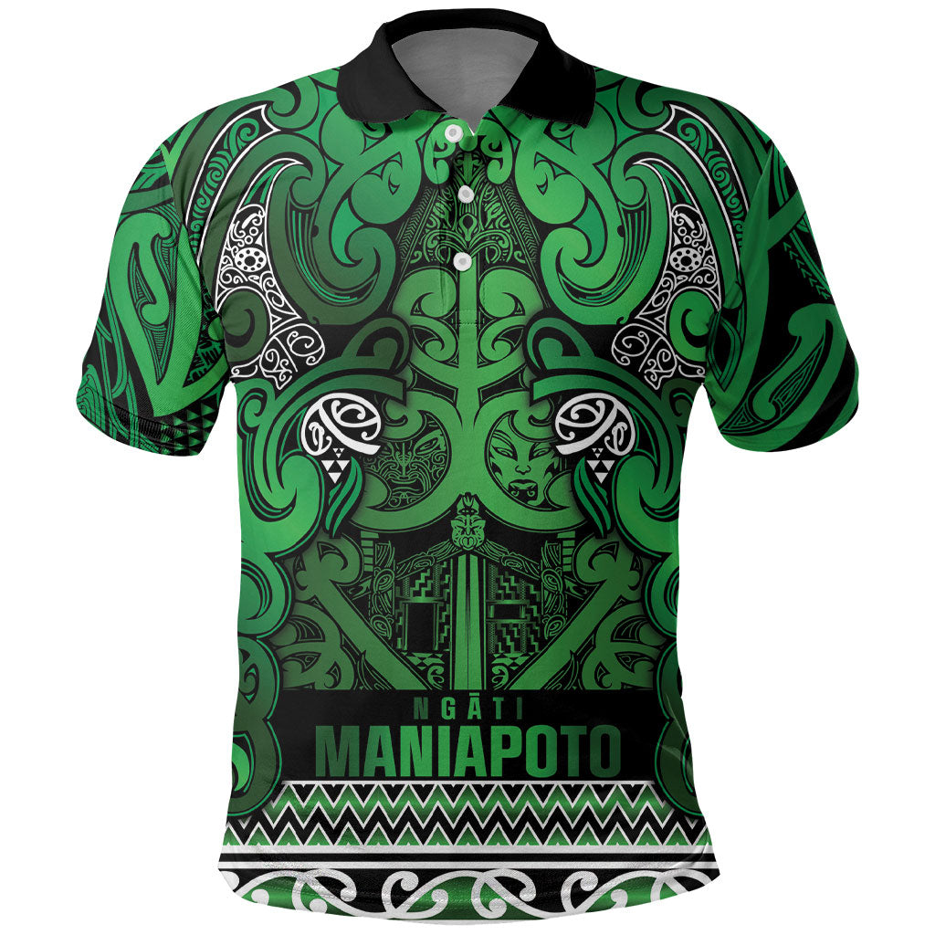 Aotearoa Iwi Ngati Maniapoto Polo Shirt Maori Wharenui House Tribal Pattern