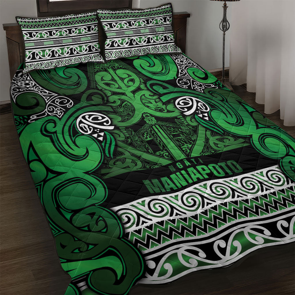 Aotearoa Iwi Ngati Maniapoto Quilt Bed Set Maori Wharenui House Tribal Pattern