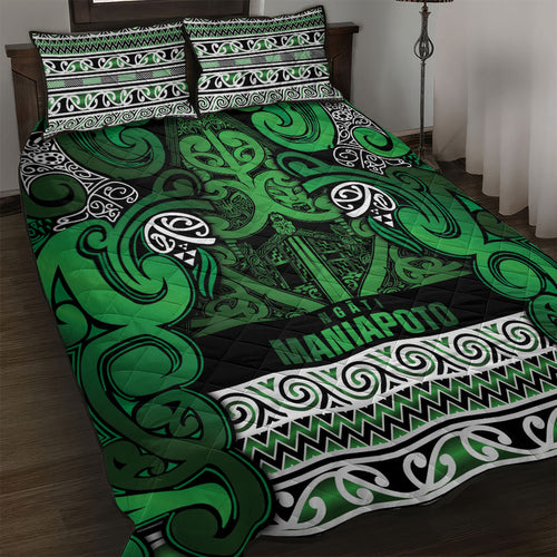 Aotearoa Iwi Ngati Maniapoto Quilt Bed Set Maori Wharenui House Tribal Pattern