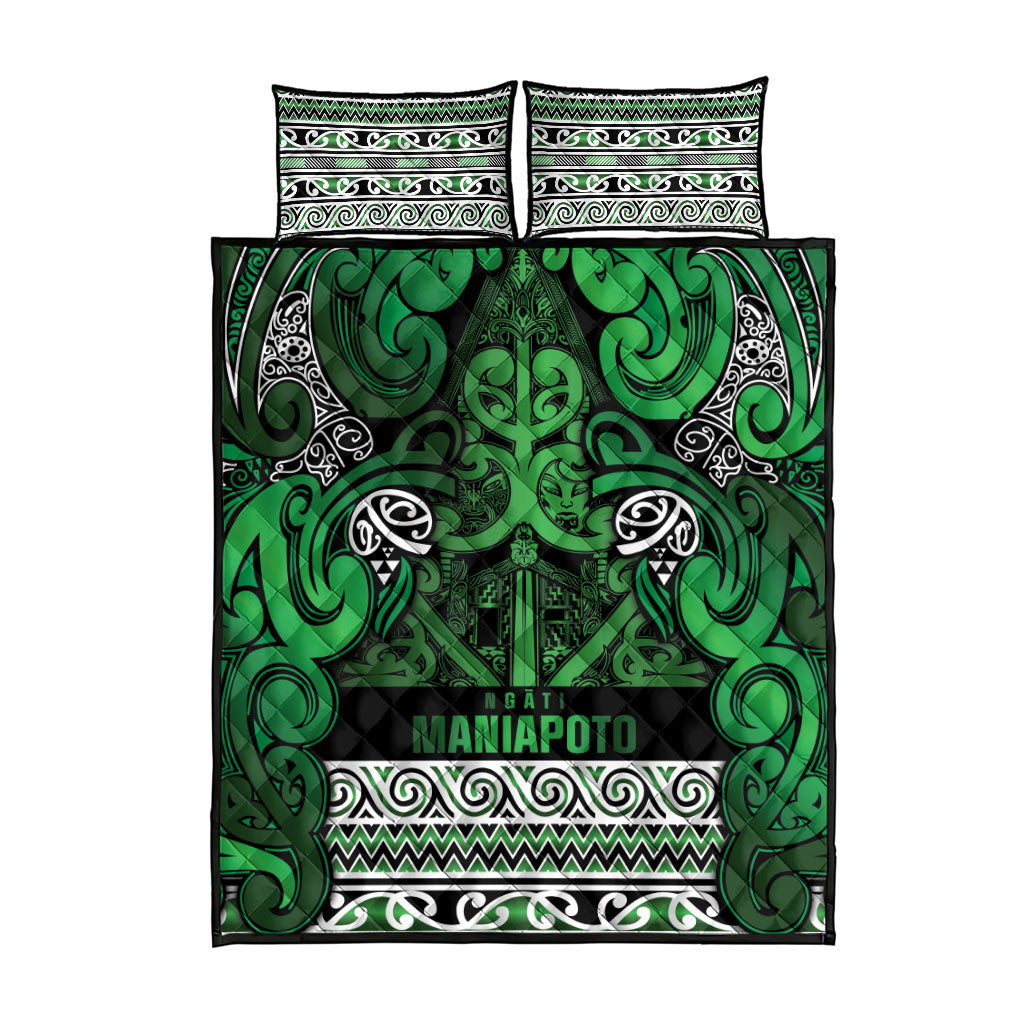 Aotearoa Iwi Ngati Maniapoto Quilt Bed Set Maori Wharenui House Tribal Pattern