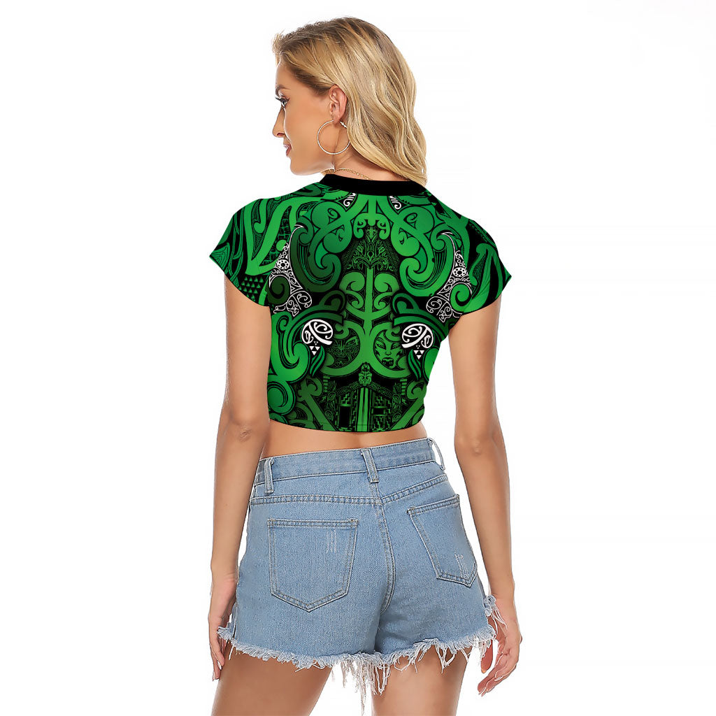 Aotearoa Iwi Ngati Maniapoto Raglan Cropped T Shirt Maori Wharenui House Tribal Pattern