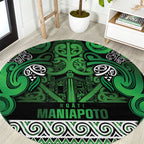 Aotearoa Iwi Ngati Maniapoto Round Carpet Maori Wharenui House Tribal Pattern
