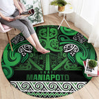 Aotearoa Iwi Ngati Maniapoto Round Carpet Maori Wharenui House Tribal Pattern