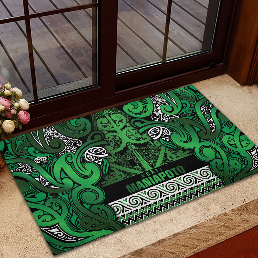 Aotearoa Iwi Ngati Maniapoto Rubber Doormat Maori Wharenui House Tribal Pattern