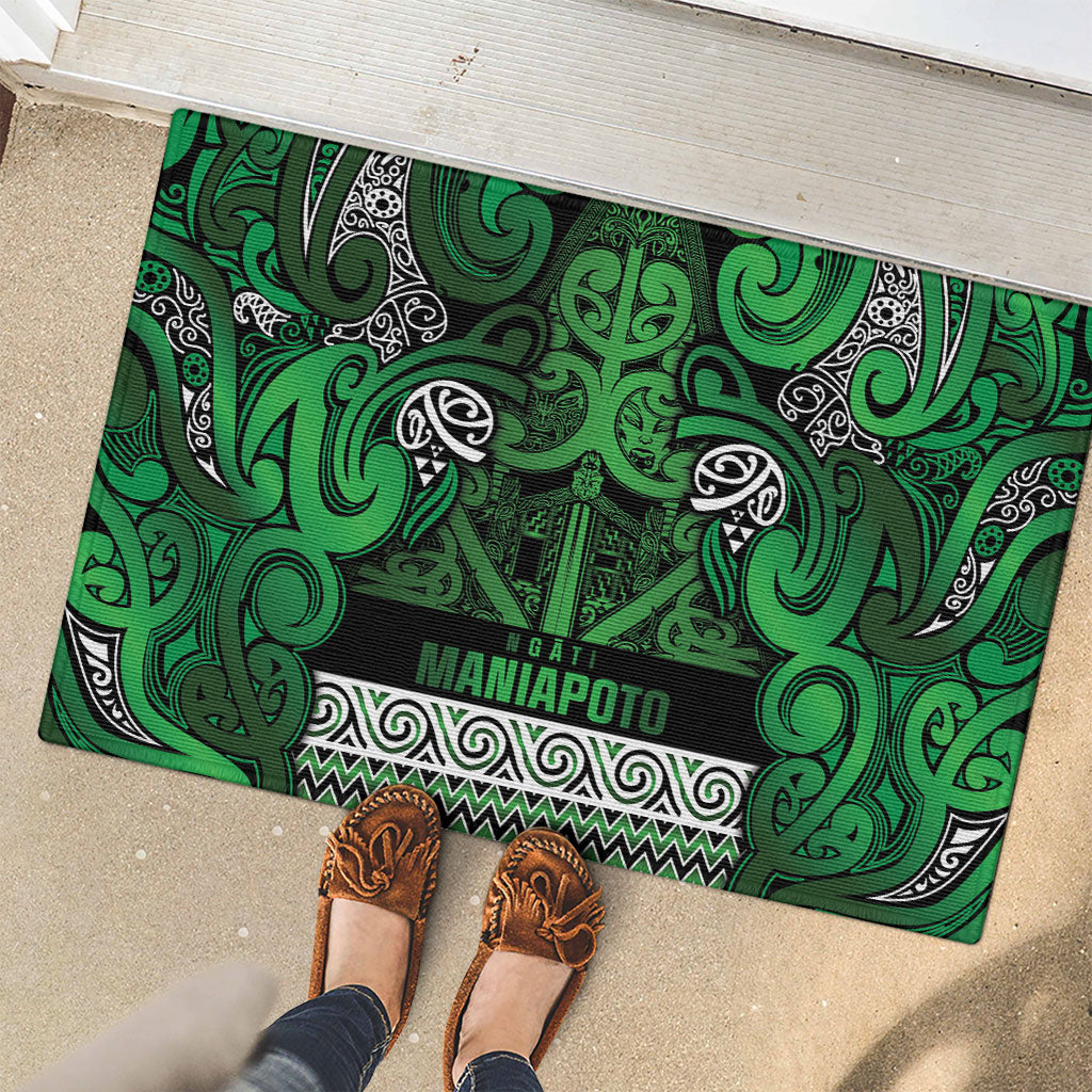 Aotearoa Iwi Ngati Maniapoto Rubber Doormat Maori Wharenui House Tribal Pattern