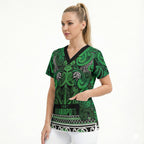 Aotearoa Iwi Ngati Maniapoto Scrub Top Maori Wharenui House Tribal Pattern