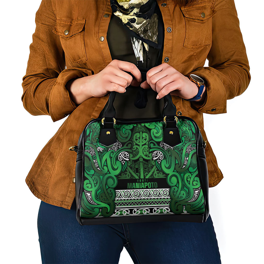 Aotearoa Iwi Ngati Maniapoto Shoulder Handbag Maori Wharenui House Tribal Pattern
