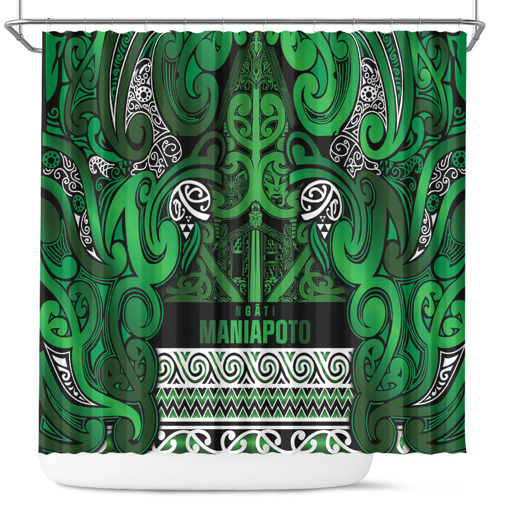 Aotearoa Iwi Ngati Maniapoto Shower Curtain Maori Wharenui House Tribal Pattern