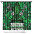 Aotearoa Iwi Ngati Maniapoto Shower Curtain Maori Wharenui House Tribal Pattern