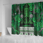 Aotearoa Iwi Ngati Maniapoto Shower Curtain Maori Wharenui House Tribal Pattern