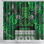 Aotearoa Iwi Ngati Maniapoto Shower Curtain Maori Wharenui House Tribal Pattern