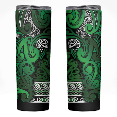 Aotearoa Iwi Ngati Maniapoto Skinny Tumbler Maori Wharenui House Tribal Pattern