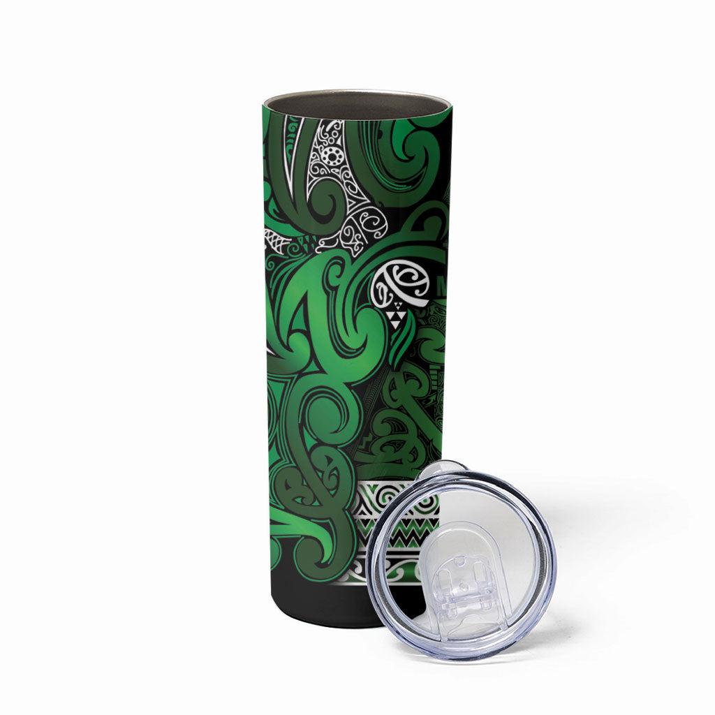 Aotearoa Iwi Ngati Maniapoto Skinny Tumbler Maori Wharenui House Tribal Pattern
