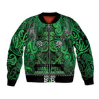 Aotearoa Iwi Ngati Maniapoto Sleeve Zip Bomber Jacket Maori Wharenui House Tribal Pattern