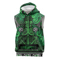 Aotearoa Iwi Ngati Maniapoto Sleeveless Hoodie Maori Wharenui House Tribal Pattern