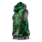 Aotearoa Iwi Ngati Maniapoto Sleeveless Hoodie Maori Wharenui House Tribal Pattern