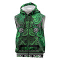 Aotearoa Iwi Ngati Maniapoto Sleeveless Zip Hoodie Maori Wharenui House Tribal Pattern