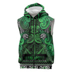 Aotearoa Iwi Ngati Maniapoto Sleeveless Zip Hoodie Maori Wharenui House Tribal Pattern