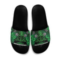 Aotearoa Iwi Ngati Maniapoto Slide Sandals Maori Wharenui House Tribal Pattern