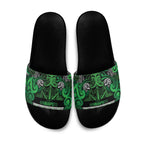 Aotearoa Iwi Ngati Maniapoto Slide Sandals Maori Wharenui House Tribal Pattern