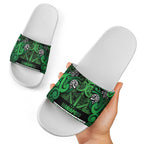 Aotearoa Iwi Ngati Maniapoto Slide Sandals Maori Wharenui House Tribal Pattern