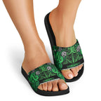 Aotearoa Iwi Ngati Maniapoto Slide Sandals Maori Wharenui House Tribal Pattern