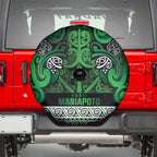 Aotearoa Iwi Ngati Maniapoto Spare Tire Cover Maori Wharenui House Tribal Pattern