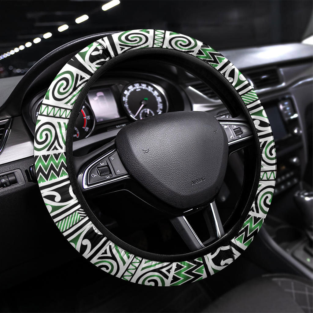 Aotearoa Iwi Ngati Maniapoto Steering Wheel Cover Maori Wharenui House Tribal Pattern