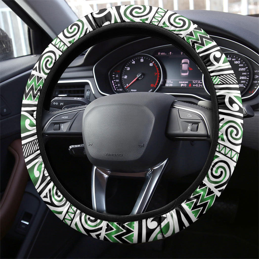 Aotearoa Iwi Ngati Maniapoto Steering Wheel Cover Maori Wharenui House Tribal Pattern