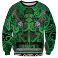 Aotearoa Iwi Ngati Maniapoto Sweatshirt Maori Wharenui House Tribal Pattern