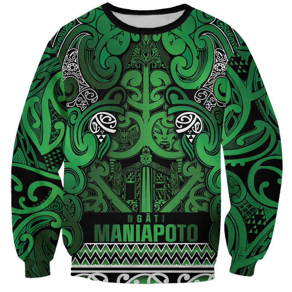 Aotearoa Iwi Ngati Maniapoto Sweatshirt Maori Wharenui House Tribal Pattern