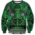 Aotearoa Iwi Ngati Maniapoto Sweatshirt Maori Wharenui House Tribal Pattern