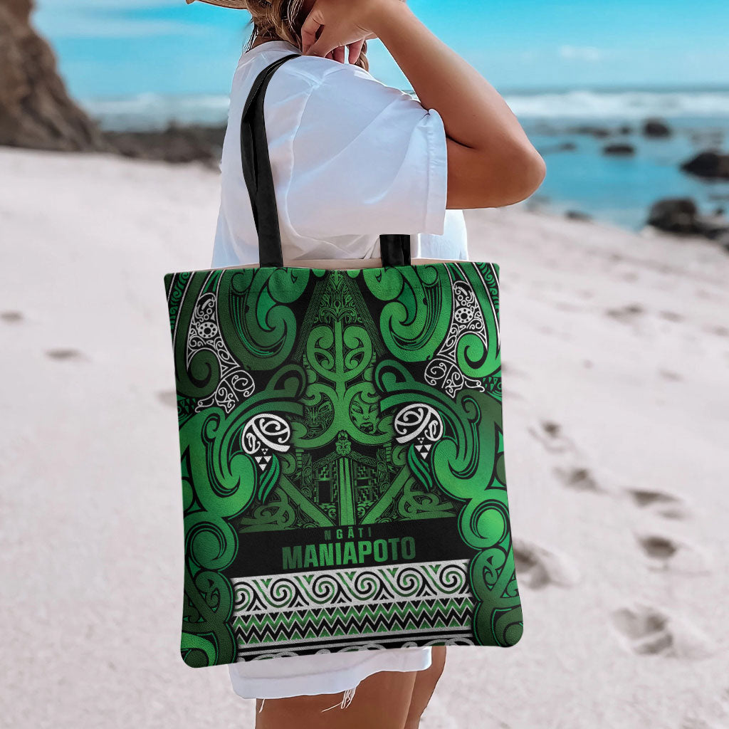 Aotearoa Iwi Ngati Maniapoto Tote Bag Maori Wharenui House Tribal Pattern