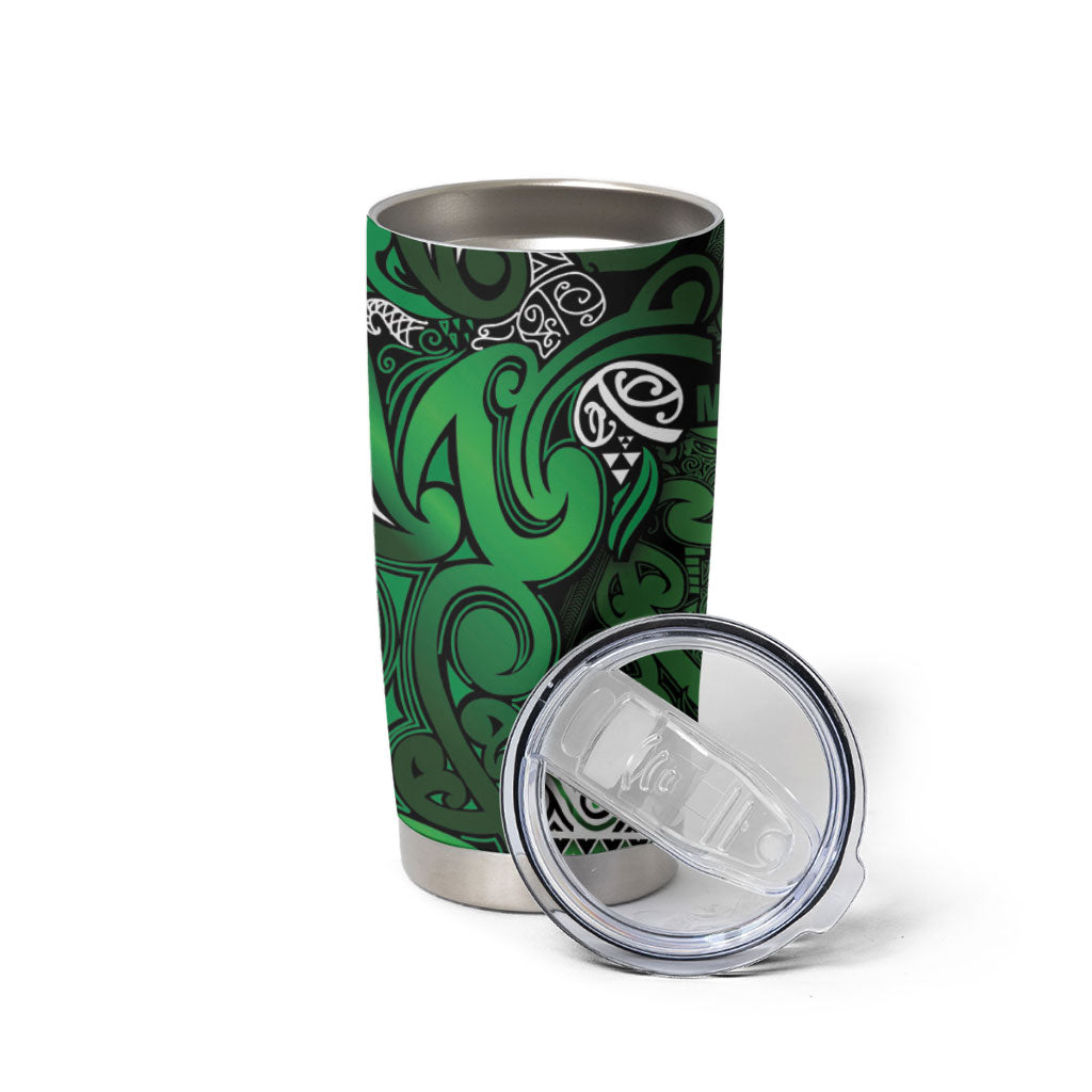 Aotearoa Iwi Ngati Maniapoto Tumbler Cup Maori Wharenui House Tribal Pattern