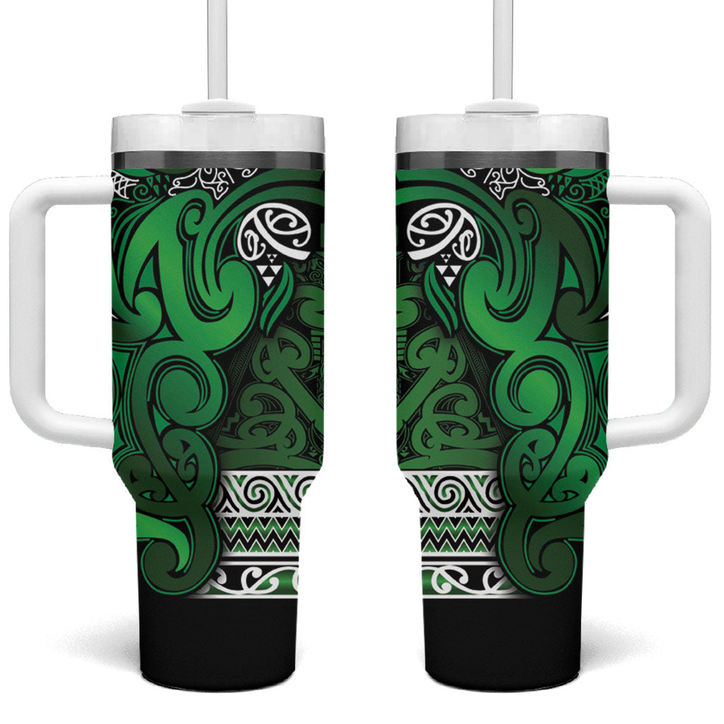 Aotearoa Iwi Ngati Maniapoto Tumbler With Handle Maori Wharenui House Tribal Pattern