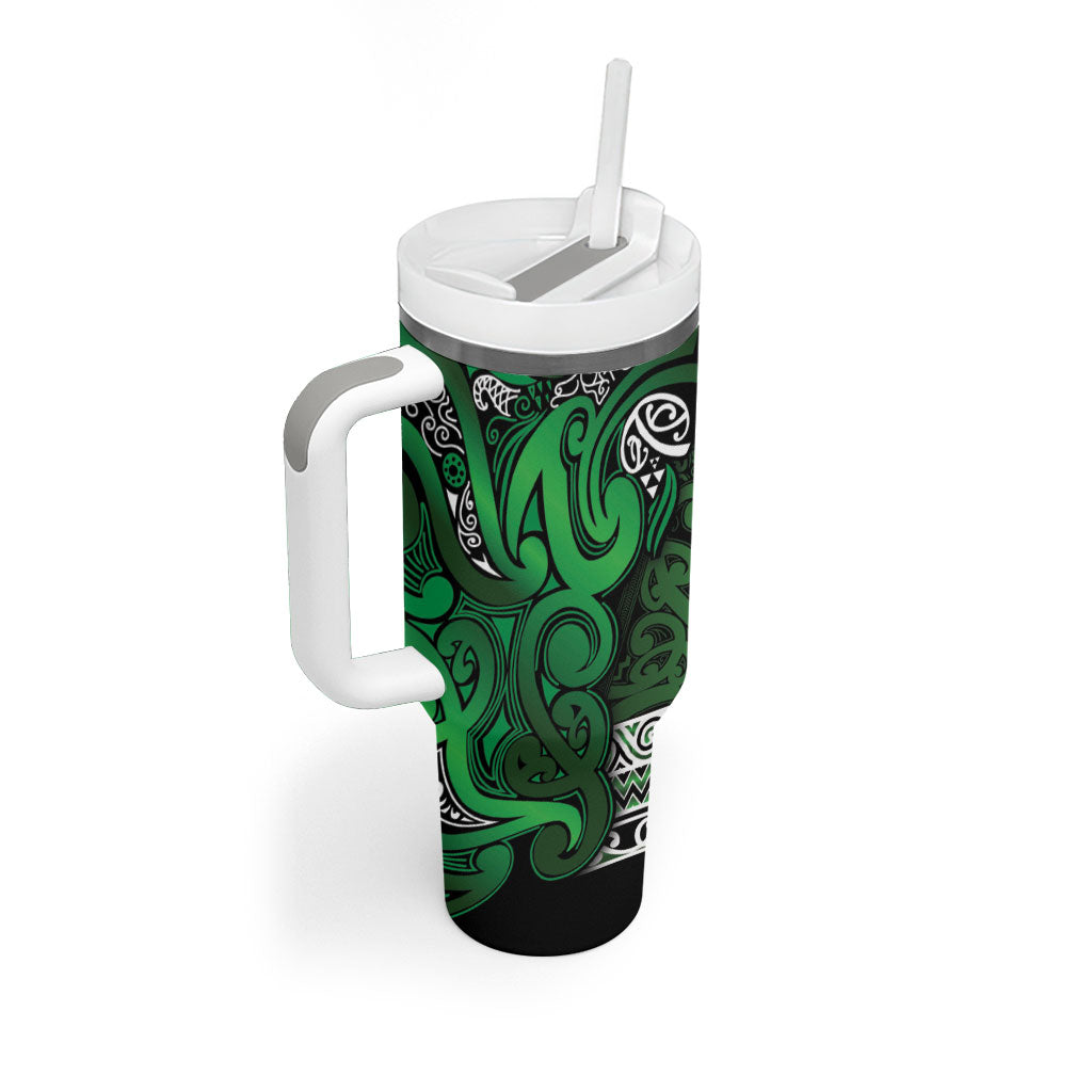 Aotearoa Iwi Ngati Maniapoto Tumbler With Handle Maori Wharenui House Tribal Pattern