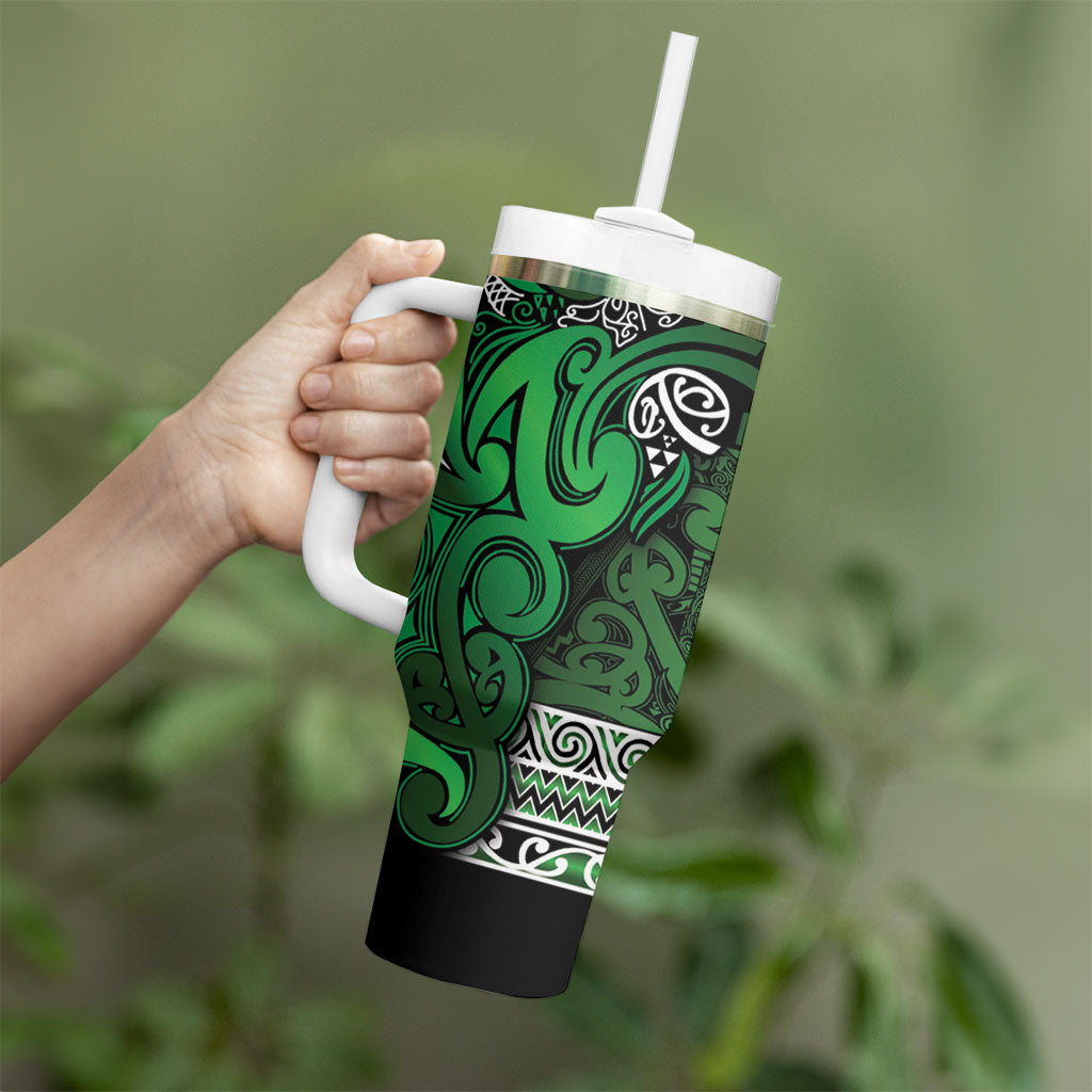 Aotearoa Iwi Ngati Maniapoto Tumbler With Handle Maori Wharenui House Tribal Pattern