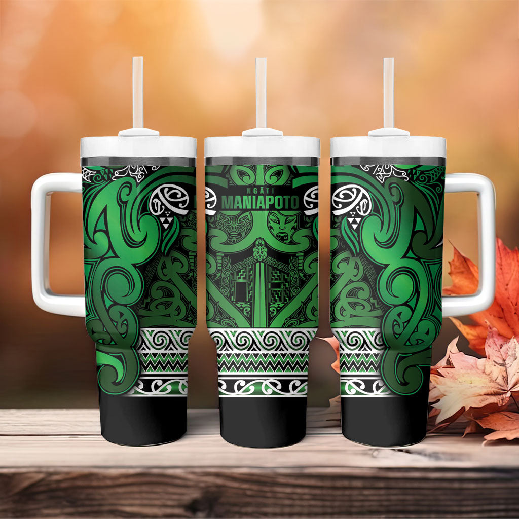 Aotearoa Iwi Ngati Maniapoto Tumbler With Handle Maori Wharenui House Tribal Pattern