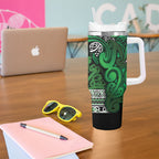 Aotearoa Iwi Ngati Maniapoto Tumbler With Handle Maori Wharenui House Tribal Pattern