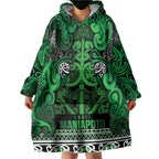 Aotearoa Iwi Ngati Maniapoto Wearable Blanket Hoodie Maori Wharenui House Tribal Pattern